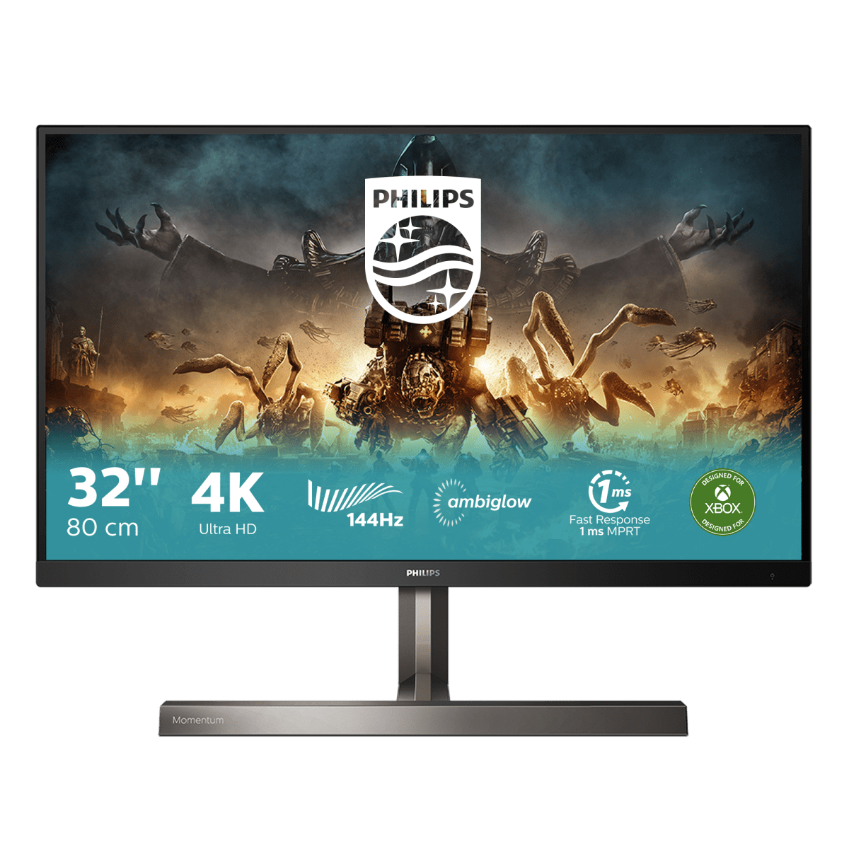 Монитор игровой 31.5'' 16:9 3840x2160(UHD 4K) IPS, 144 Hz, 500cd/m2, 1000:1, 1ms, 3xHDMI, DP, USB-C, USB-Hub, Height adj, Tilt, Speakers, Black